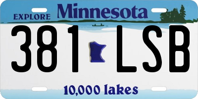MN license plate 381LSB