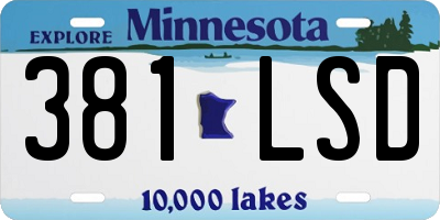 MN license plate 381LSD
