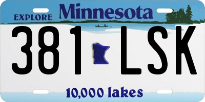 MN license plate 381LSK