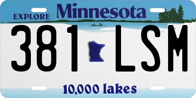 MN license plate 381LSM