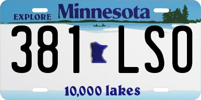 MN license plate 381LSO
