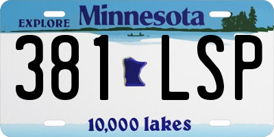 MN license plate 381LSP
