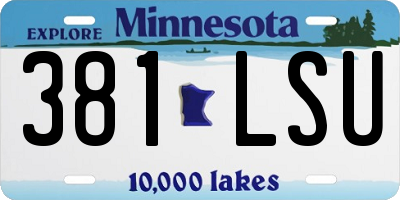 MN license plate 381LSU