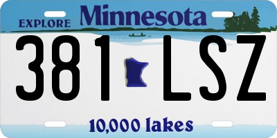 MN license plate 381LSZ