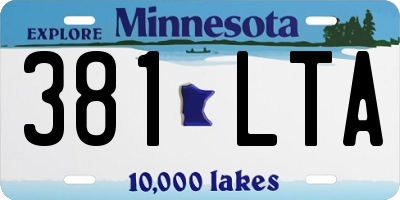 MN license plate 381LTA