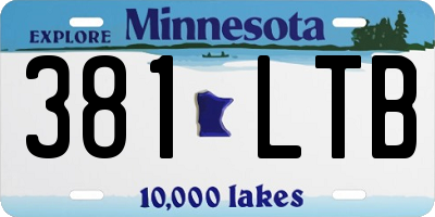 MN license plate 381LTB