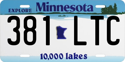MN license plate 381LTC