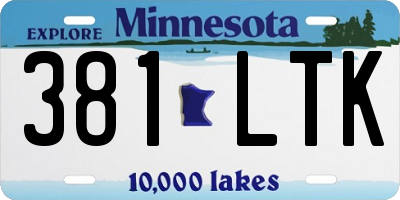 MN license plate 381LTK