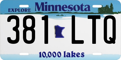 MN license plate 381LTQ