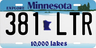 MN license plate 381LTR