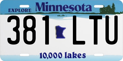 MN license plate 381LTU
