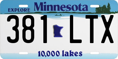 MN license plate 381LTX