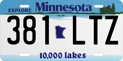 MN license plate 381LTZ