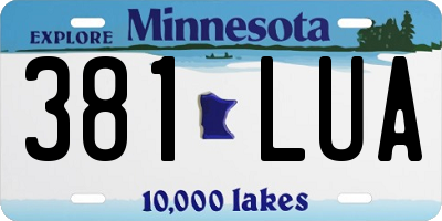 MN license plate 381LUA