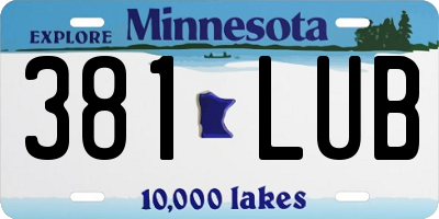 MN license plate 381LUB