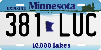 MN license plate 381LUC