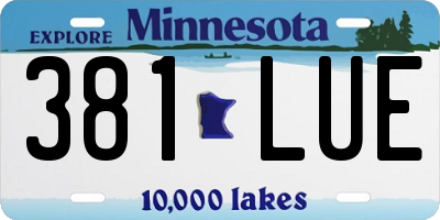 MN license plate 381LUE