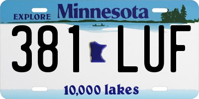 MN license plate 381LUF