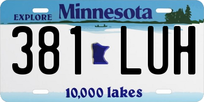 MN license plate 381LUH