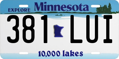 MN license plate 381LUI