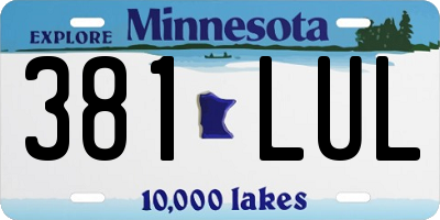 MN license plate 381LUL