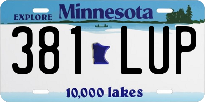 MN license plate 381LUP