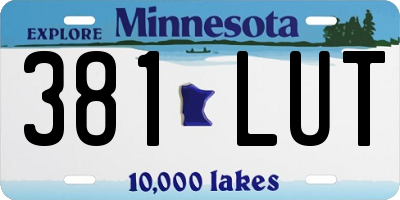 MN license plate 381LUT