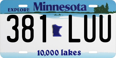 MN license plate 381LUU