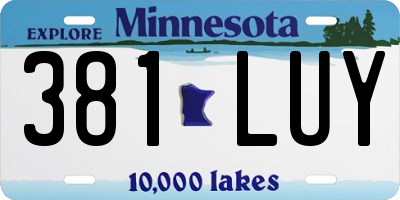 MN license plate 381LUY