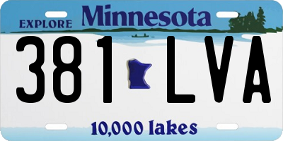 MN license plate 381LVA