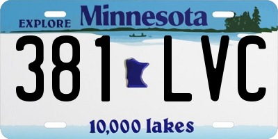 MN license plate 381LVC