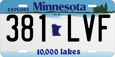 MN license plate 381LVF