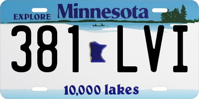 MN license plate 381LVI