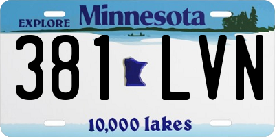 MN license plate 381LVN