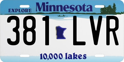 MN license plate 381LVR