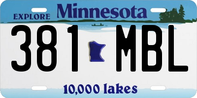 MN license plate 381MBL