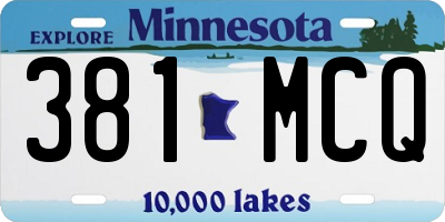 MN license plate 381MCQ