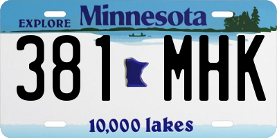 MN license plate 381MHK