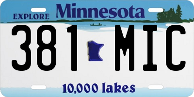 MN license plate 381MIC