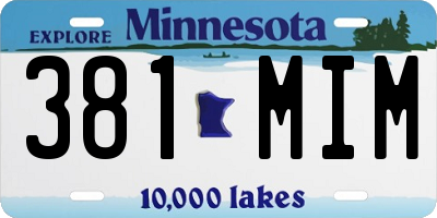 MN license plate 381MIM
