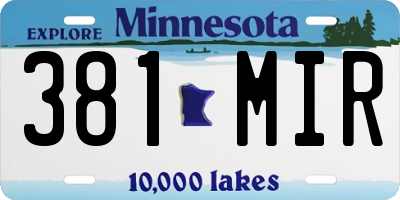 MN license plate 381MIR