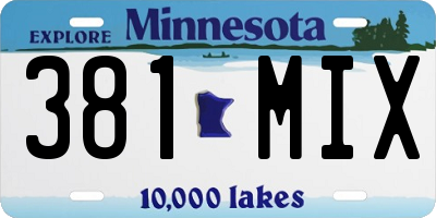 MN license plate 381MIX