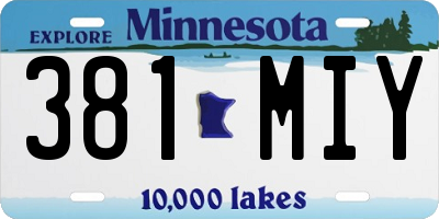 MN license plate 381MIY