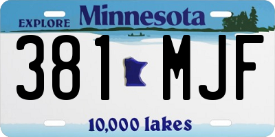 MN license plate 381MJF