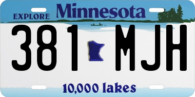 MN license plate 381MJH