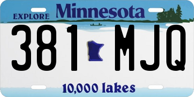 MN license plate 381MJQ