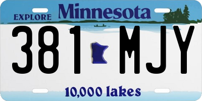 MN license plate 381MJY