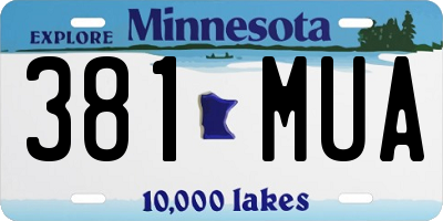 MN license plate 381MUA
