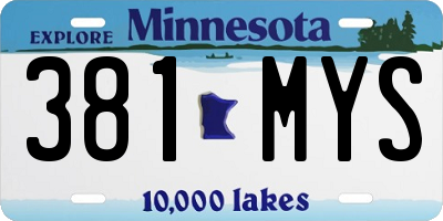MN license plate 381MYS
