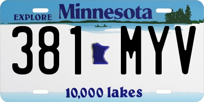 MN license plate 381MYV